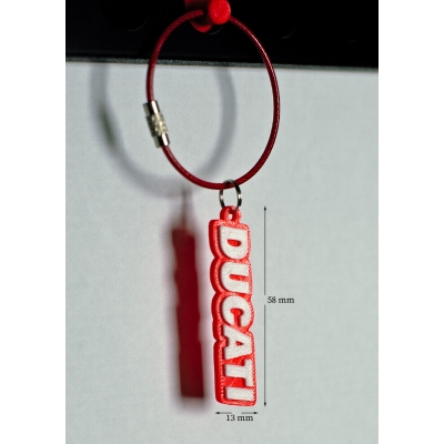 3D BASKI KIRMIZI/BEYAZ DUCATİ FİLAMENT ANAHTARLIK