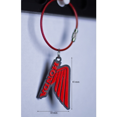 3D BASKI KIRMIZI HONDA KANAT FİLAMENT ANAHTARLIK