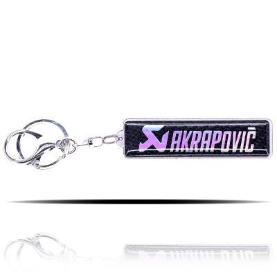 Akrapovic 5D Karbon Fiber Üzeri Hologram Baskılı Anahtarlık