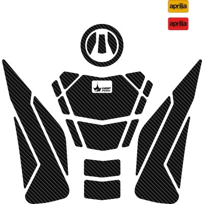 Grippatch Aprilia RS 457 (2024) Uyumlu Kaydırmaz 6D Karbon 23 Parça Tank Pad Seti GC11
