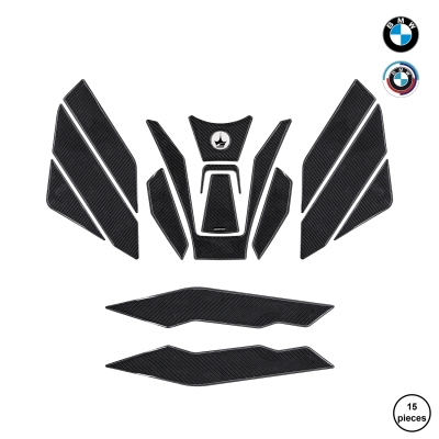 BMW F900 XR 2024 ile Uyumlu Kaydırmaz 6D Karbon 15 Parça Tank Pad Seti GC35