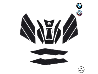BMW F900 XR 2024 ile Uyumlu Kaydırmaz 6D Karbon 15 Parça Tank Pad Seti GC35