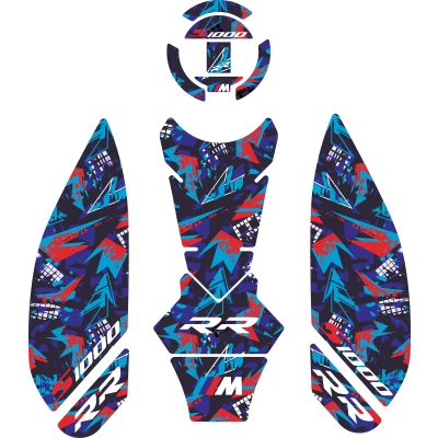 BMW S1000RR 2023-2025 ile Uyumlu Renkli Full Depo Koruma Tank Pad GC43-RDK