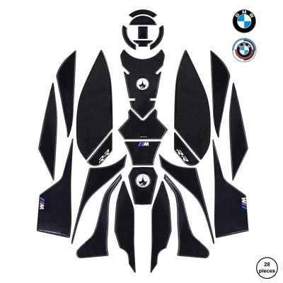 BMW S1000RR 2024-2025 ile Uyumlu Kaydırmaz 6D Karbon 28 Parça Tank Pad Seti GC43
