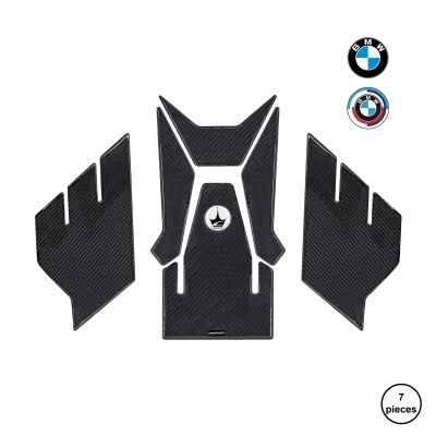 BMW S1000XR 2023 ile Uyumlu Kaydırmaz 6D Karbon 7 Parça Tank Pad Seti GC44