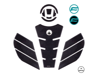 CF 250 SR 2023 ile Uyumlu Kaydırmaz 14 Parça 6D Karbon Tank Pad Seti GC15