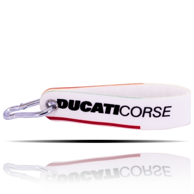 Ducati Corse Beyaz Kumaş Şerit Anahtarlık
