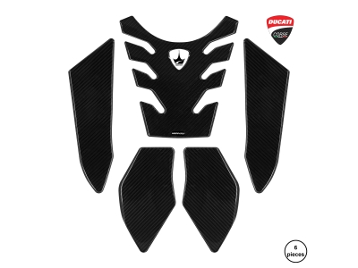 Ducati Multistrada 950-1200 2023 ile Uyumlu Kaydırmaz 6D Karbon 6 Parça Tank Pad Seti GC37
