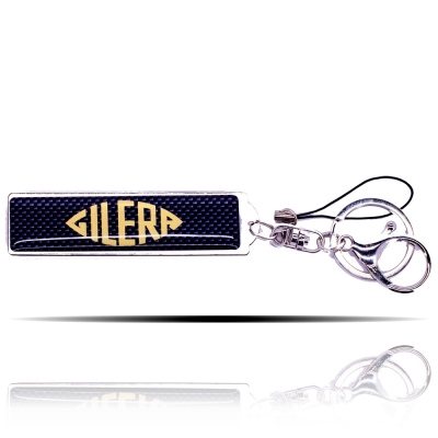 Gilera Logolu Karbon Desenli Anahtarlık