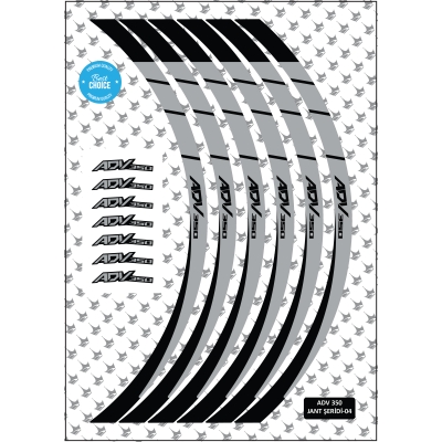 Grippatch Honda ADV350 Uyumlu Jant Şeridi - Gri / Siyah