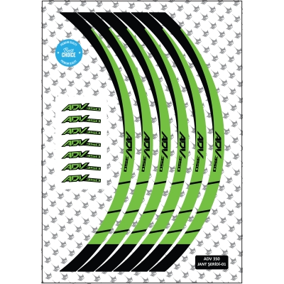 Grippatch Honda ADV350 Uyumlu Jant Şeridi - Yeşil-Siyah