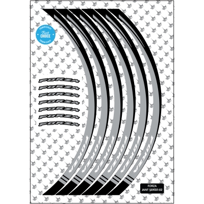 Grippatch Honda Forza 250 Jant Şeridi - Gri / Siyah