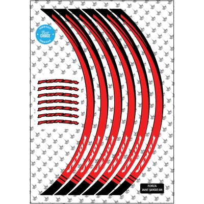 Grippatch Honda Forza 250 Jant Şeridi - Kırmızı / Siyah