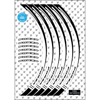 Grippatch Honda Forza 250 Jant Şeridi - Siyah / Beyaz