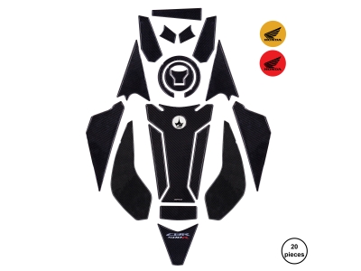 Honda CBR500 Black 2025 ile Uyumlu Kaydırmaz 6D Karbon 20 Parça Tank Pad Seti GC25