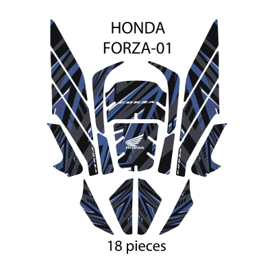Honda Forza 250 (2025) ile Uyumlu 18 Parça Renkli Tank Pad Seti – Koruma ve Şıklık  GC20-MS