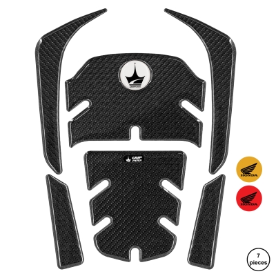 Honda Forza250 2024 ile Uyumlu Kaydırmaz 6D Karbon 7 Parça Tank Pad Seti GC20