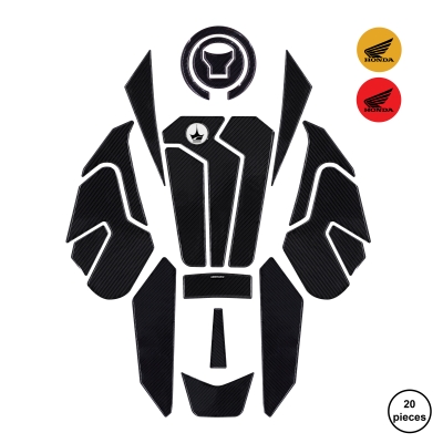 Honda Hornet 750 2025 ile Uyumlu Kaydırmaz 6D Karbon 20 Parça Tank Pad Seti GC42
