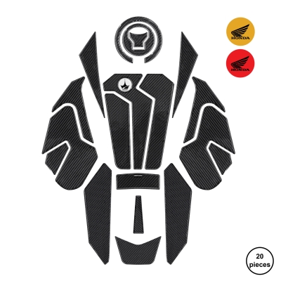 Honda Hornet 750 2025 ile Uyumlu Kaydırmaz 6D Karbon 20 Parça Tank Pad Seti GC42