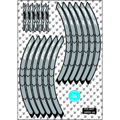 Honda PCX ile Uyumlu Jant Şeridi  Seti – Gri / Beyaz Yazılı 