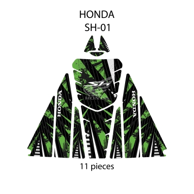 Honda SH-125 (2024) Uyumlu 11 Parça Tank Pad Seti – Kaydırmaz Koruma  GC21-1