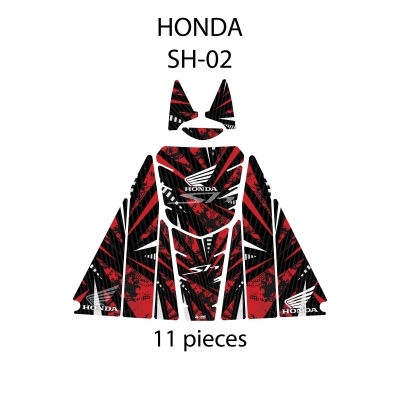 Honda SH-125 (2024) Uyumlu 11 Parça Tank Pad Seti – Kaydırmaz Koruma  GC21-2