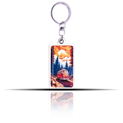 Karavan Desenli Anahtarlık