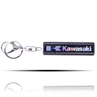 Kawasaki Logolu 5D Karbon Fiber Üzeri Hologram Baskılı Anahtarlık