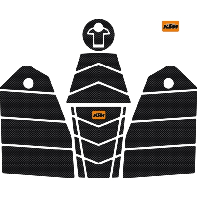 Grippatch KTM 125 RC (2024) Uyumlu 26 Parça Kaydırmaz 6D Karbon Tank Pad Seti - GC92