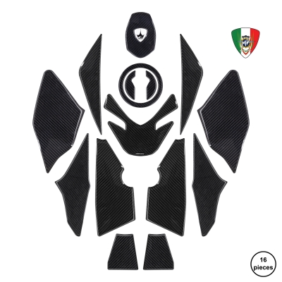 MV Agusta Turismo Veloce ile Uyumlu Kaydırmaz 6D Karbon 16 Parça Tank Pad Seti GC38