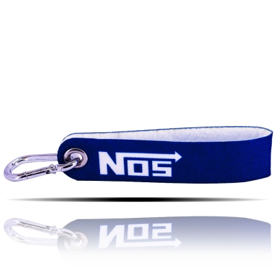 Nos Logolu Mavi Kumaş Şerit Anahtarlık