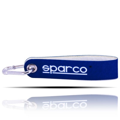 Sparco Logolu Mavi Kumaş Şerit Anahtarlık 