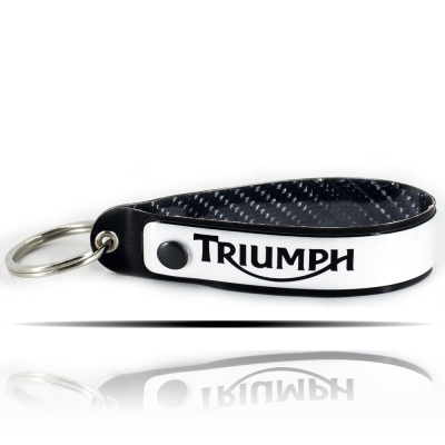 TRIUMPH BEYAZ 5D KARBON FİBER GIFTSOME AT NALI ANAHTARLIK