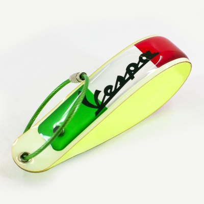 Vespa Logolu, Karanlıkta Parlayan Fosforlu, Çelik Tel Uçlu At Nalı Anahtarlık