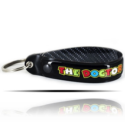 VR46 The Doctor Logolu 5D Karbon Fiber Siyah At Nalı Anahtarlık