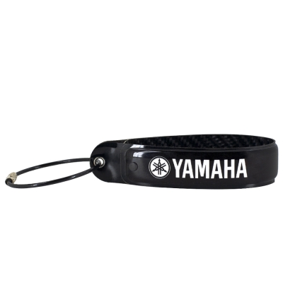 Yamaha Logolu Siyah, 5D Karbon Fiber, Çelik Tel Uçlu At Nalı Anahtarlık